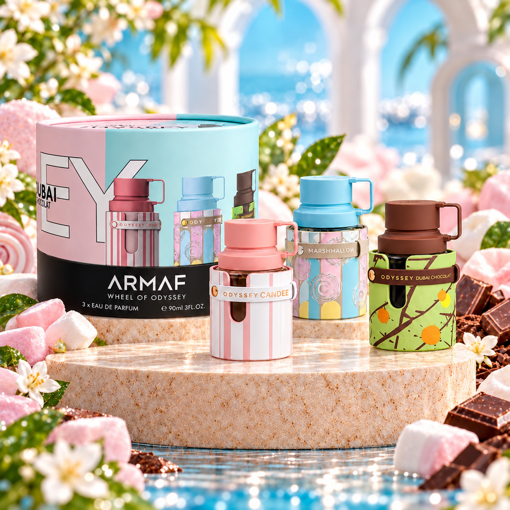 Armaf Odyssey Wheel Discovery Set For Women Dubai Choco + Marshmallow + Candee 1 OZx3