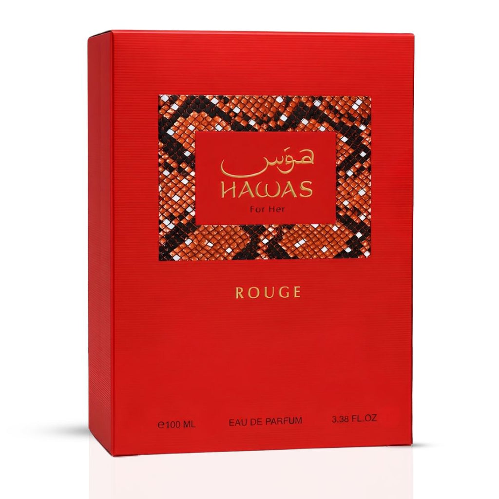 Hawas Rouge Eau de Parfum Spray 100 ml (3.4 oz) by Rasasi